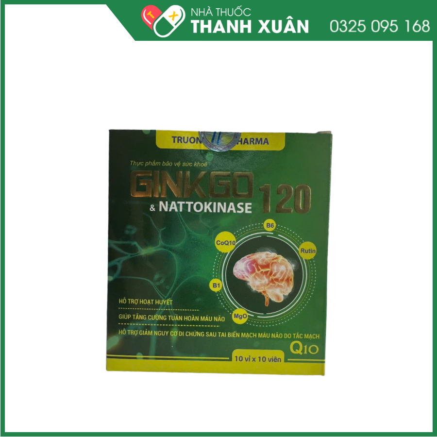 Ginkgo &amp; Nattokinase 120 viên uống bổ não, ngăn ngừa tai biến